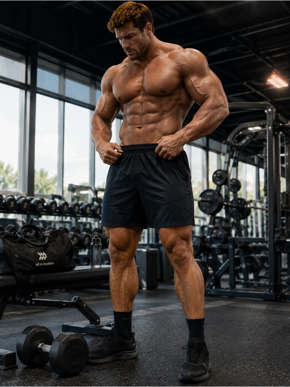 All In Motion Black Athletic XXL Training Shorts Stretch Performance Gym Workout